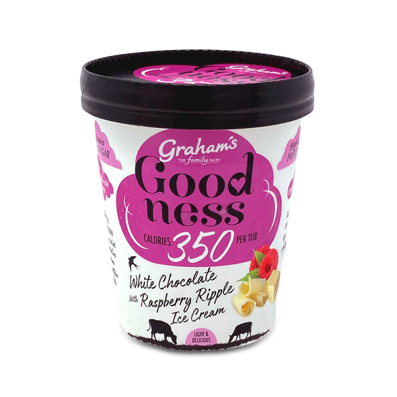 Graham's The Family Dairy Goodness White Chocolate With Raspberry Ripple Ice Cream 450ml