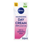 Nivea Nourishing Day Cream Moisturiser for Dry & Sensitive Skin SPF15 50ml