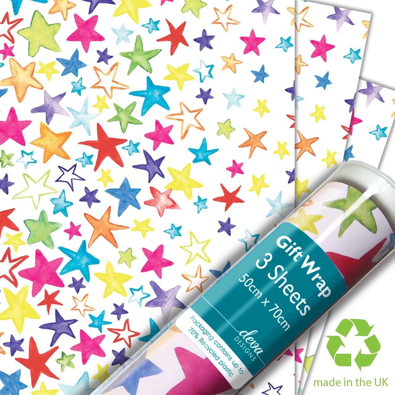 Painted Stars Gift Wrap Sheets 