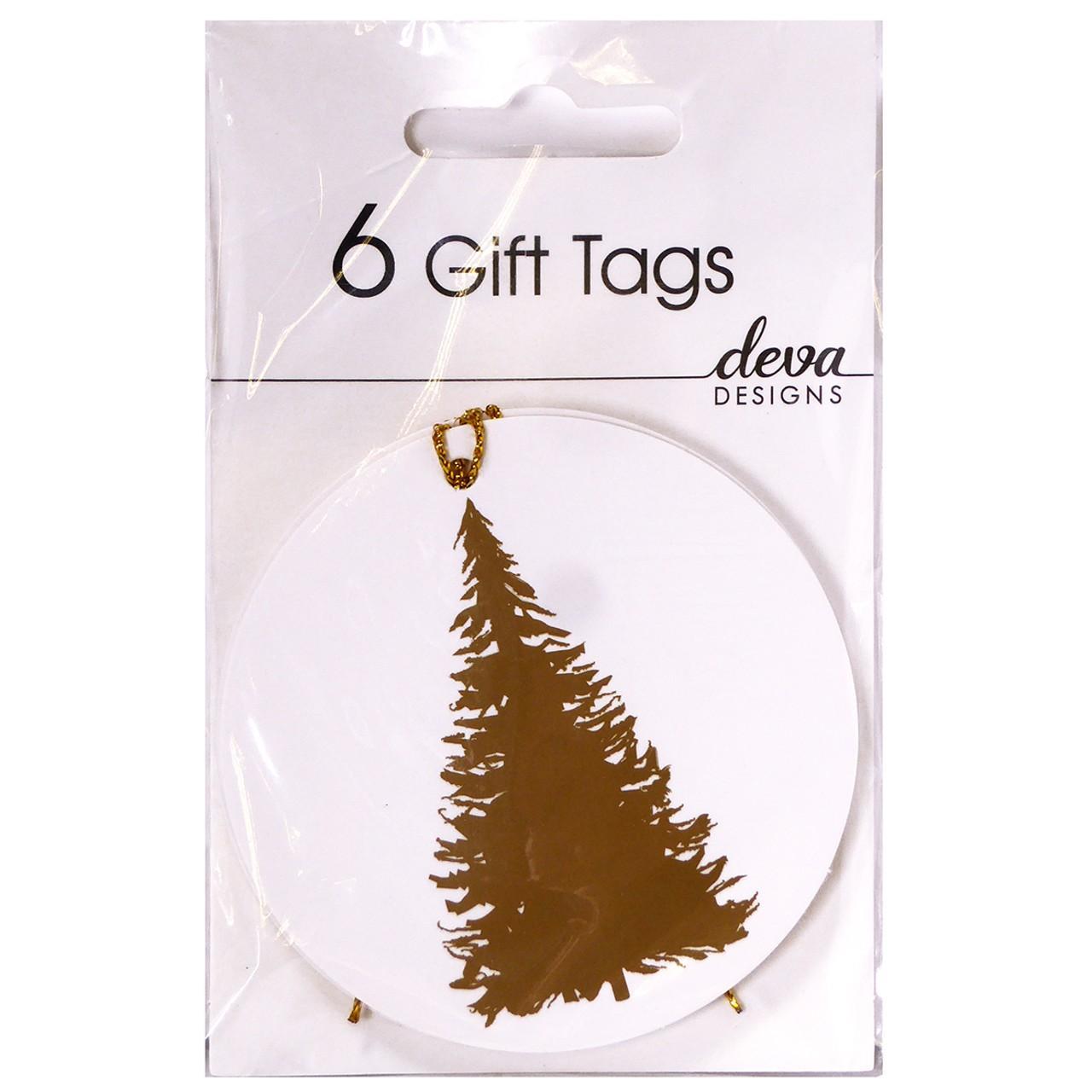 Gold Christmas Tree Gift Tags