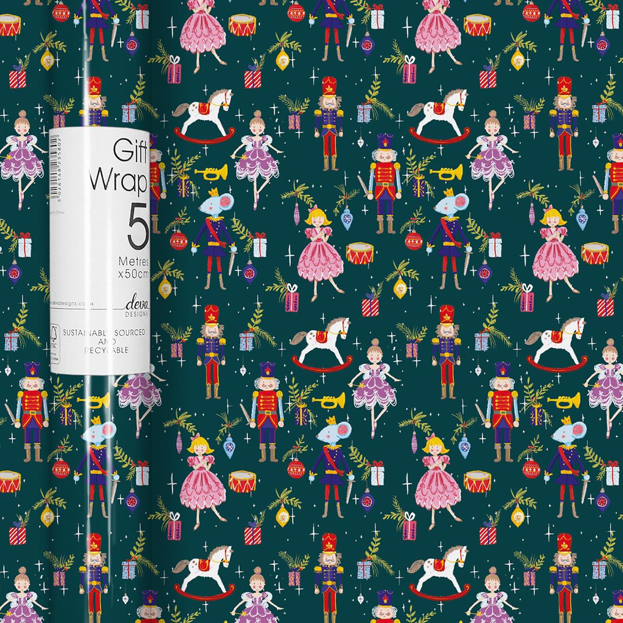 Nutcracker Christmas Gift Wrap Roll