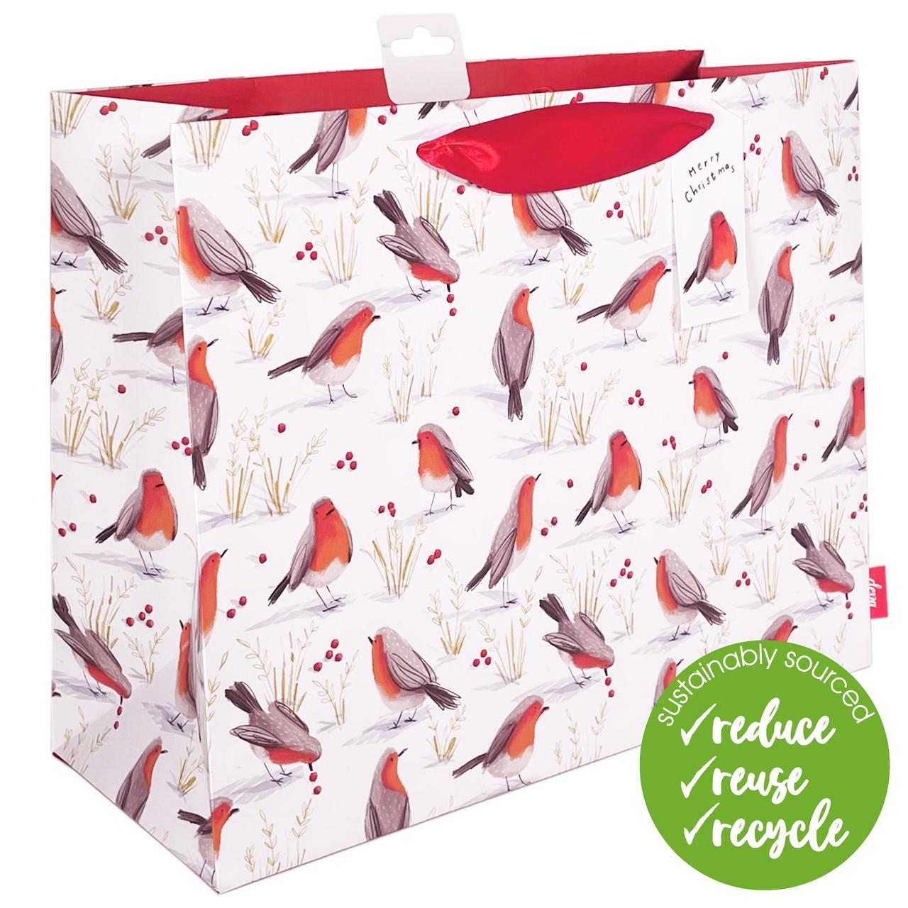 Winter Robins Large Gift Bag