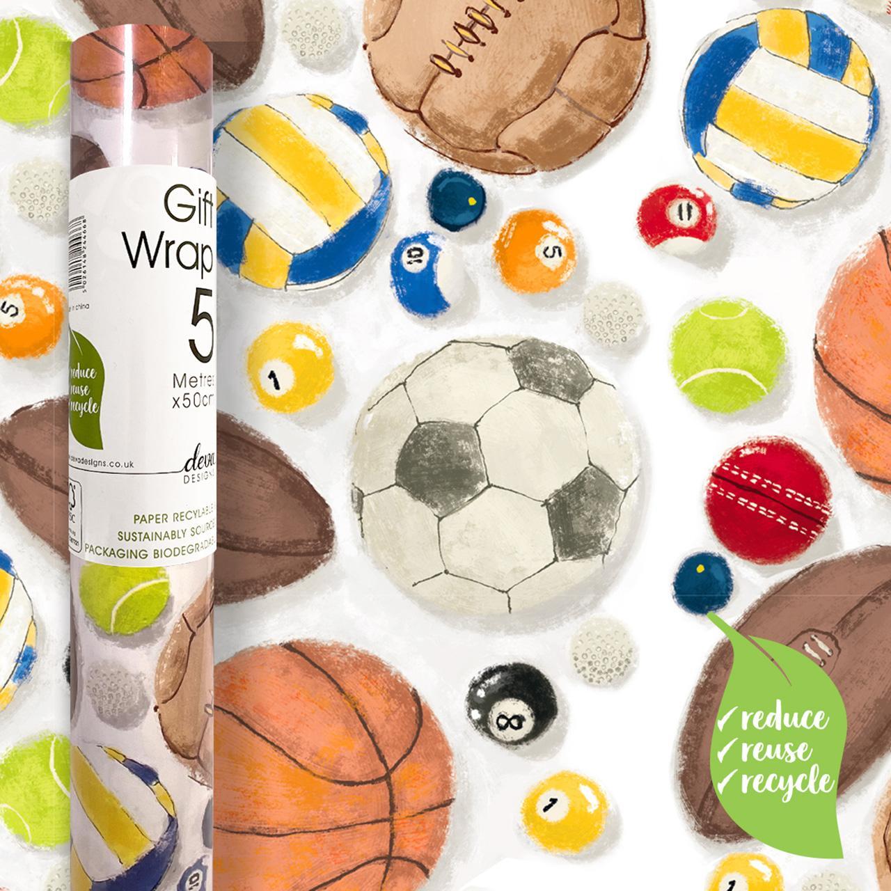 Sportballs Gift Wrap Roll