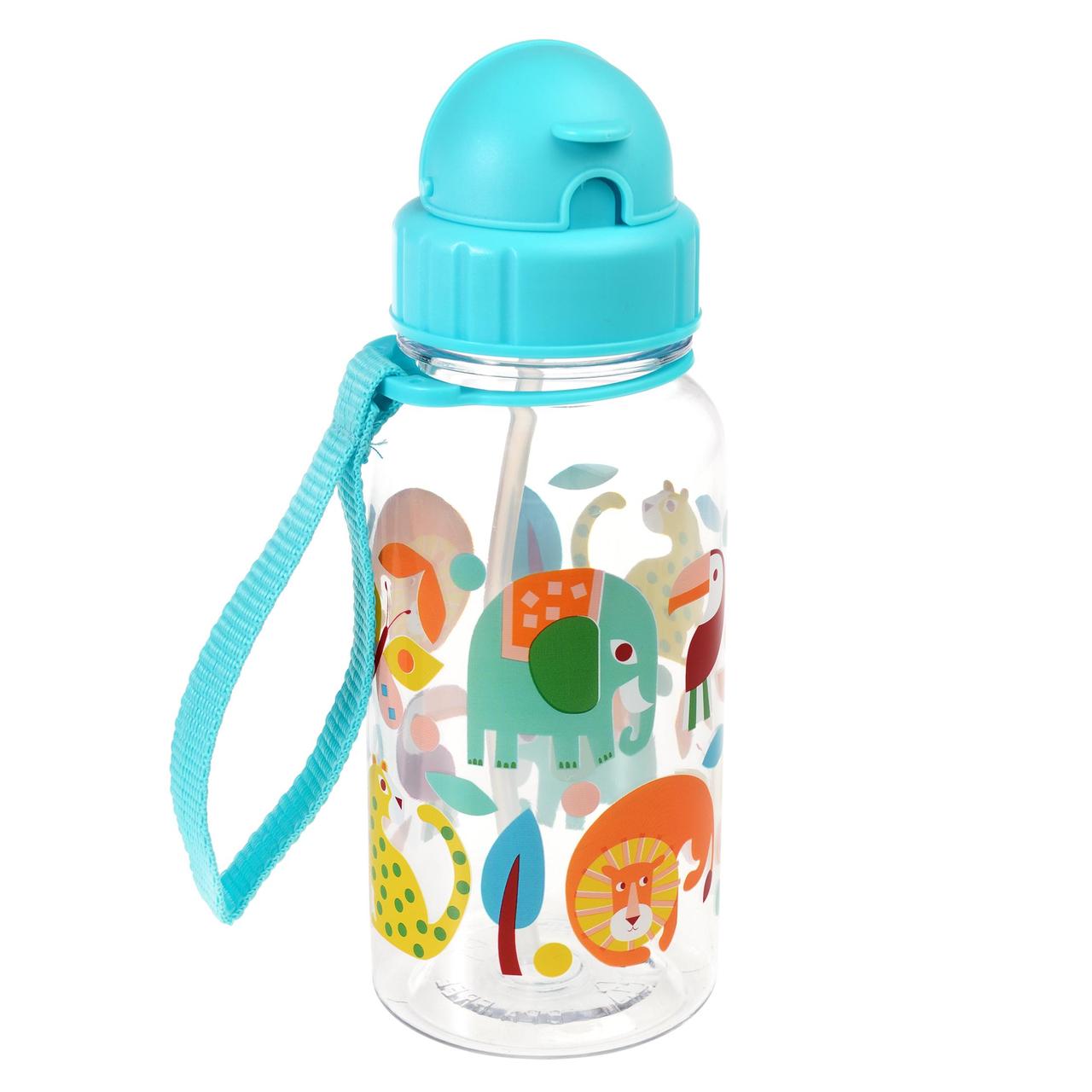 Children's water bottle with straw 500ml, Wild Wonders