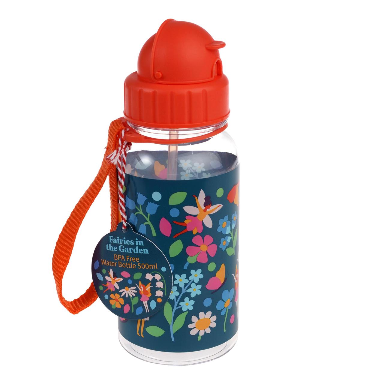 Children's water bottle with straw 500ml, Fairies in the Garden