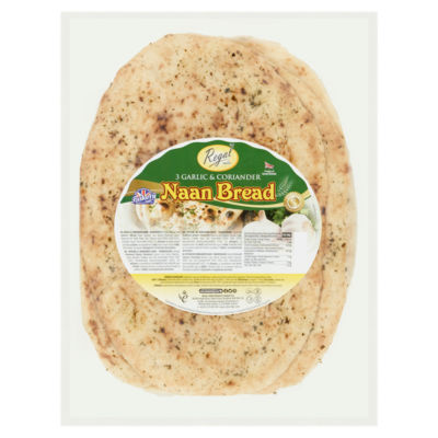 Regal Garlic & Coriander Naan Bread 3 per pack