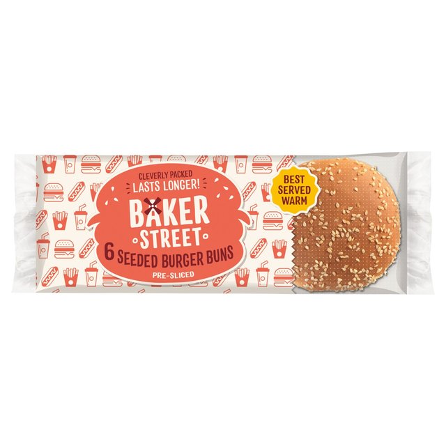 Baker Street Seeded Burger Buns 6 per pack