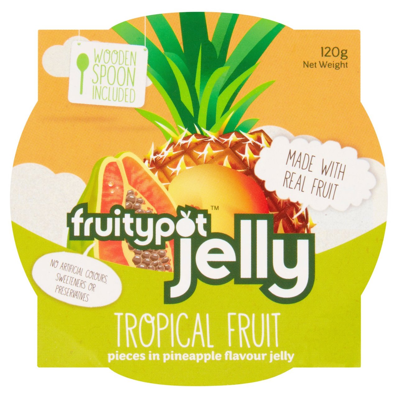 Fruity Pot Jelly Tropical Fruit in Pineapple Flavour Jelly