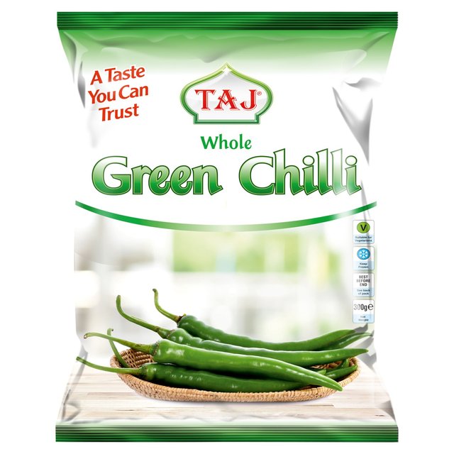 Taj Whole Green Chillies  300g