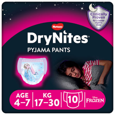 Huggies DryNites Girls Pyjama Pants, 4-7 Yrs (17-30kg)