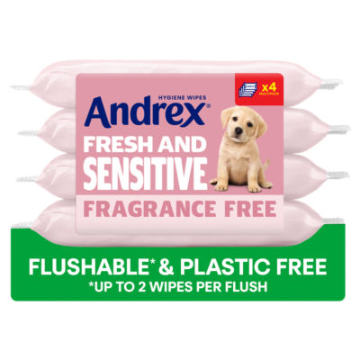 Andrex Fresh & Sensitive Hygiene Wipes Quad 4 x 30 per pack