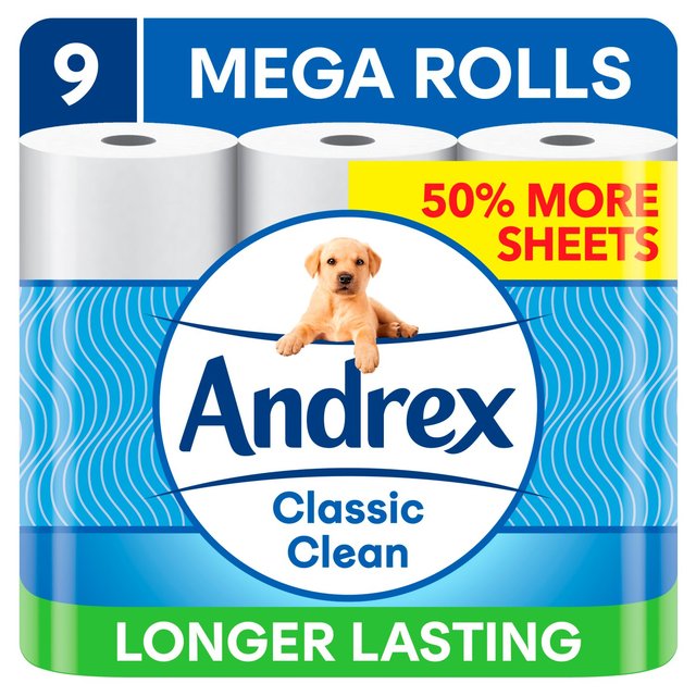 Andrex Classic Clean Mega Toilet Roll  9 per pack