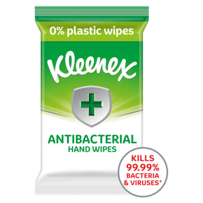 Kleenex Proactive Care Antibacterial Plastic Free Hand Wipes - 36 Wipes