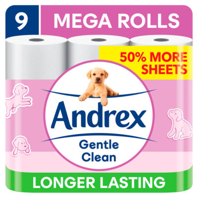 Andrex Gentle Clean Mega Toilet Tissue 9 per pack