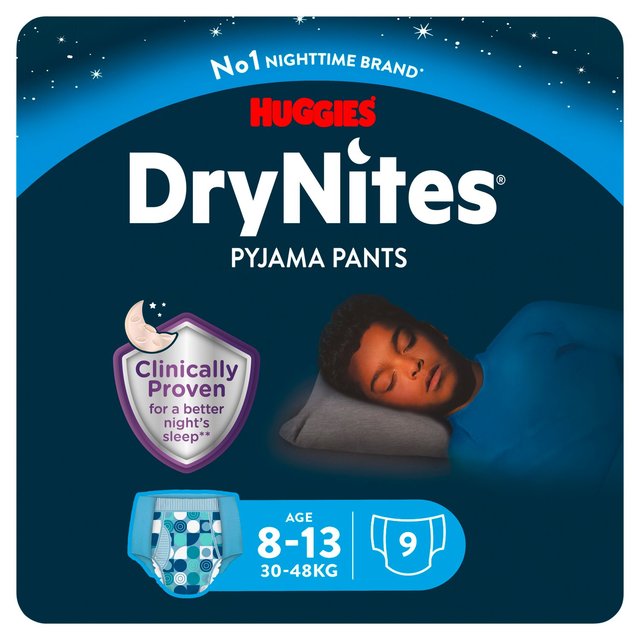 Huggies Drynites Pyjama Pants 8-13 Boy 9 per pack