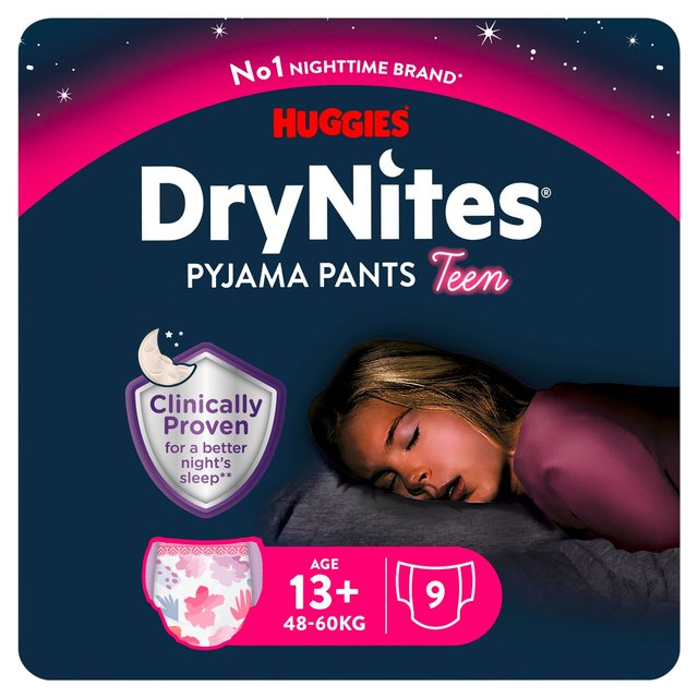 Huggies Drynites Pyjama Pants 13+ Girl 9 per pack