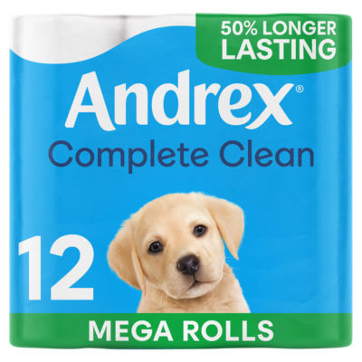 Andrex Complete Clean Mega Toilet Rolls x12