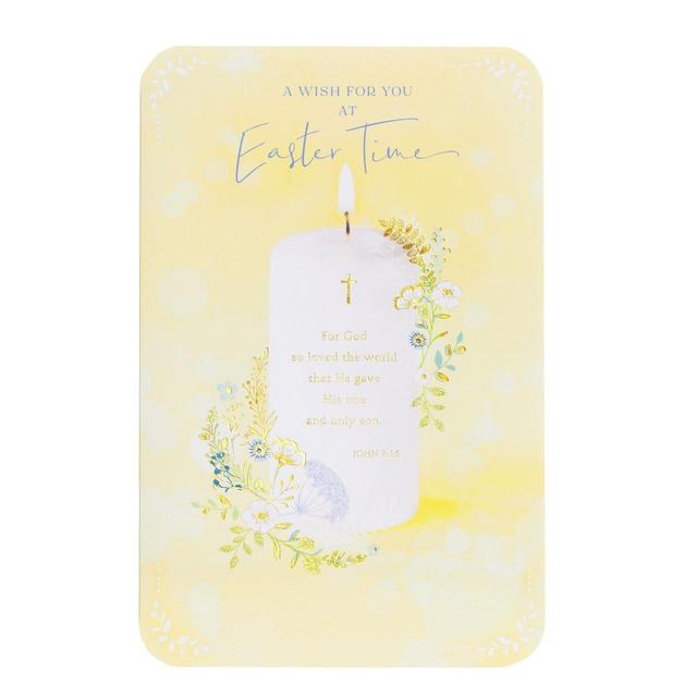 Religious Candle Easter Card  