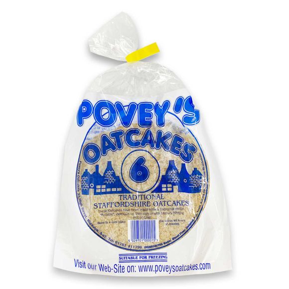 Povey's Traditional Staffordshire Oatcakes 6 Pack