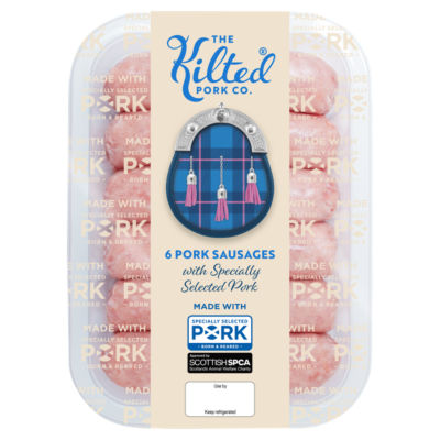 The Kilted Pork Co. 6 Pork Sausages with Specially Selected Pork 400g