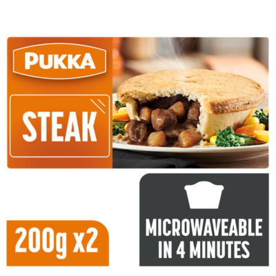 Pukka Steak Microwaveable Shortcrust Pies 2 per pack