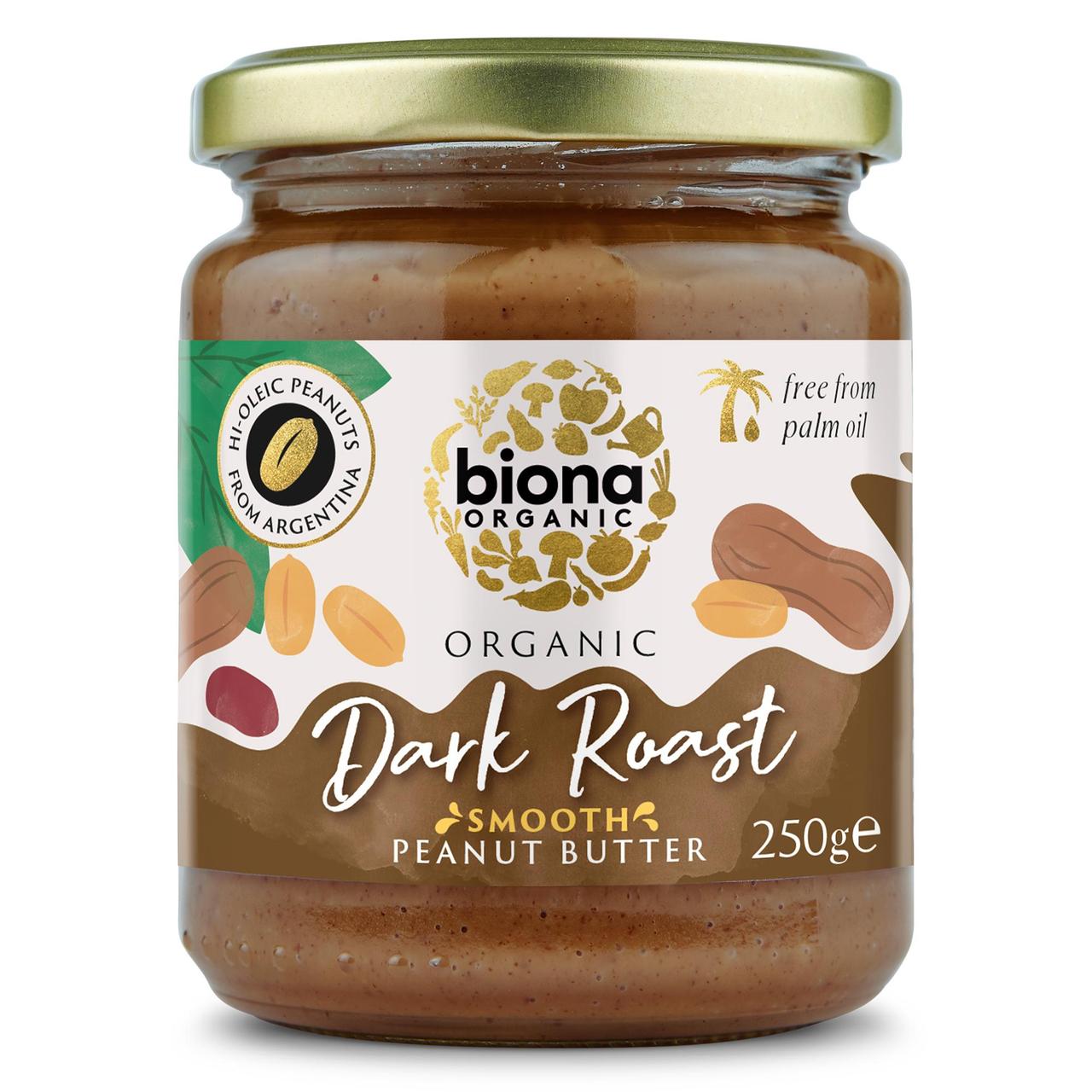 Biona Organic Hi Oleic Dark Roast Smooth Peanut Butter