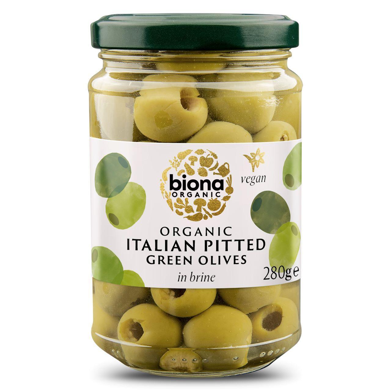 Biona Organic Pitted Green Olives in Brine