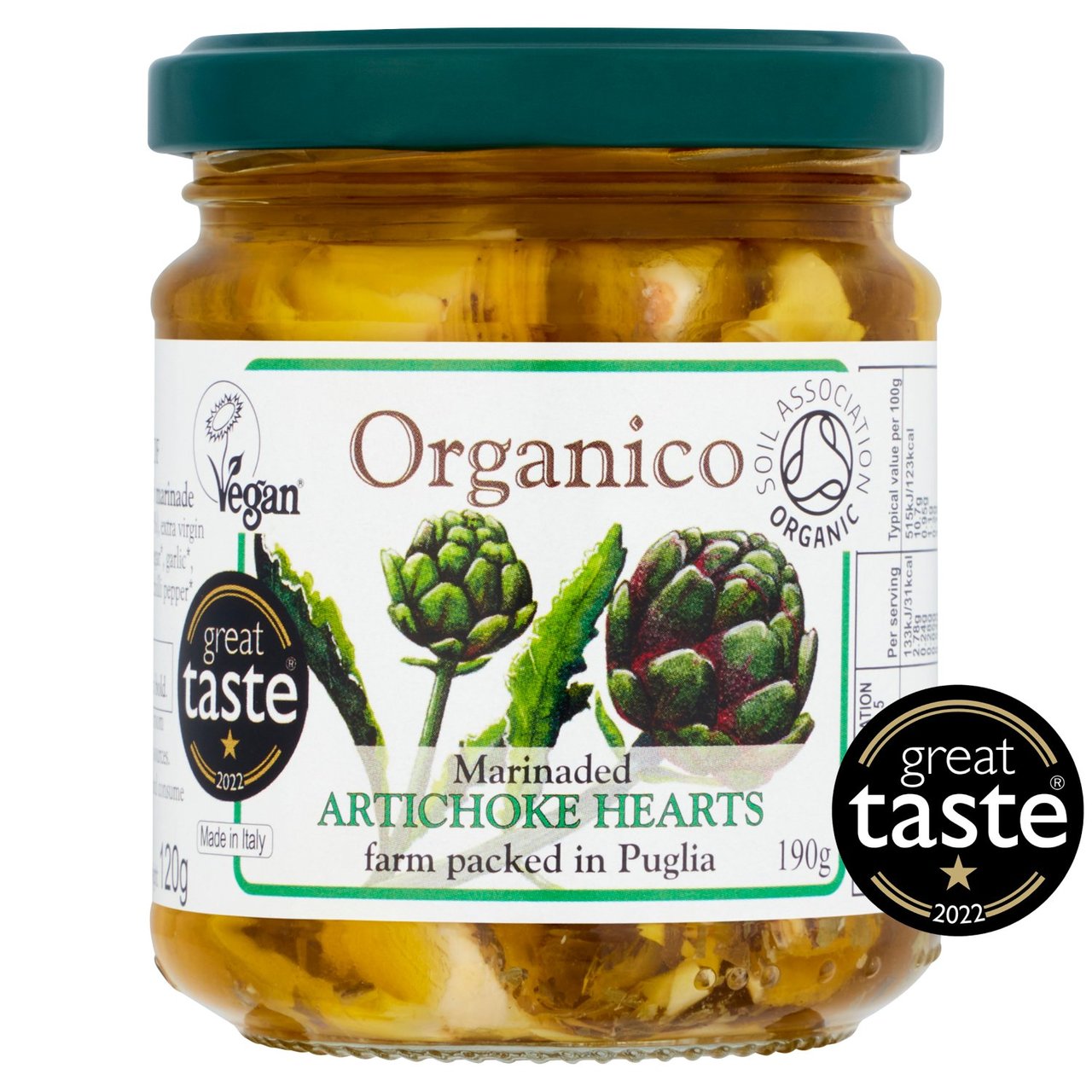 Organico Artichoke Hearts in Herb Marinade