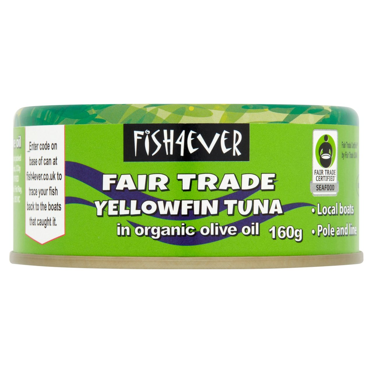 Fish 4 Ever Fairtrade Yellowfin Tuna in Organic Olive Oil 160g