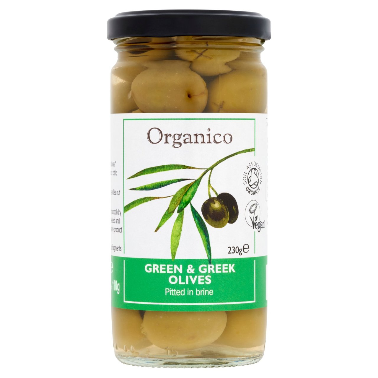 Organico Organic Green Pitted Olives