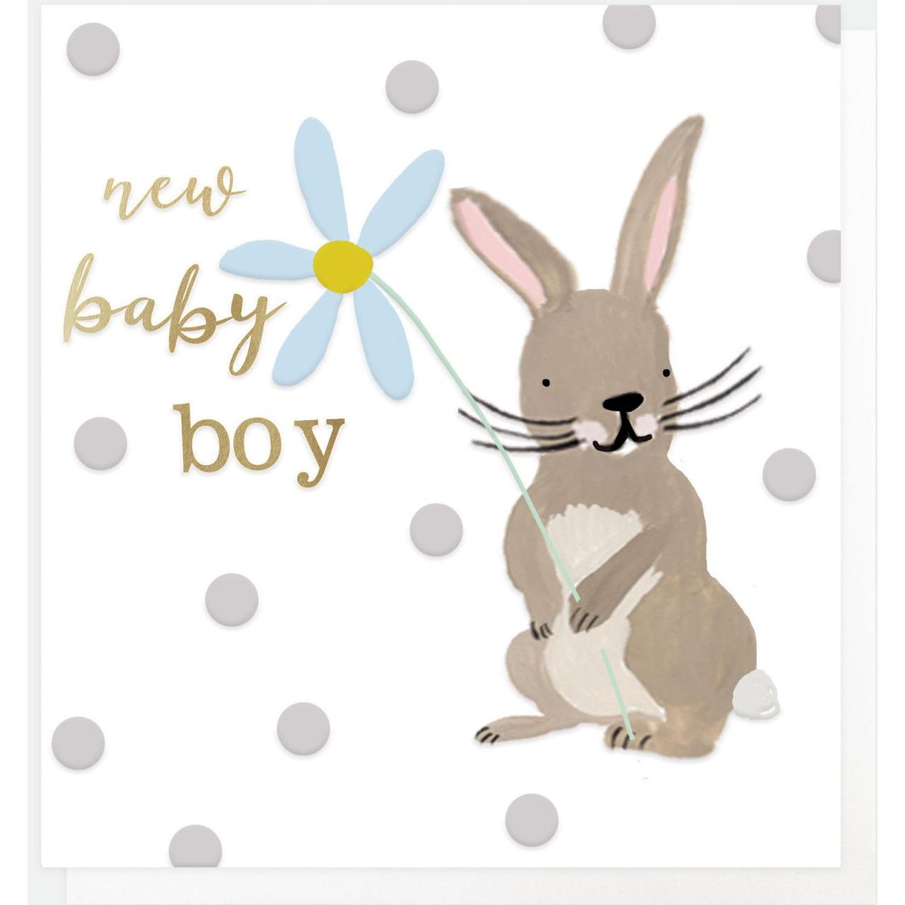 Caroline Gardner New Baby Boy Rabbit Card