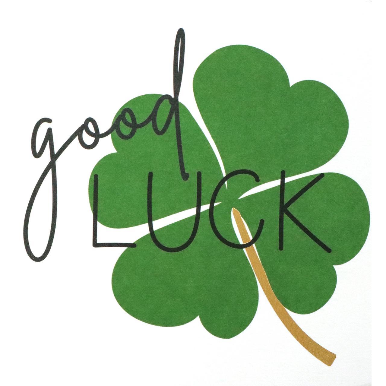 Caroline Gardner 4 Leaf Clover Good Luck Card