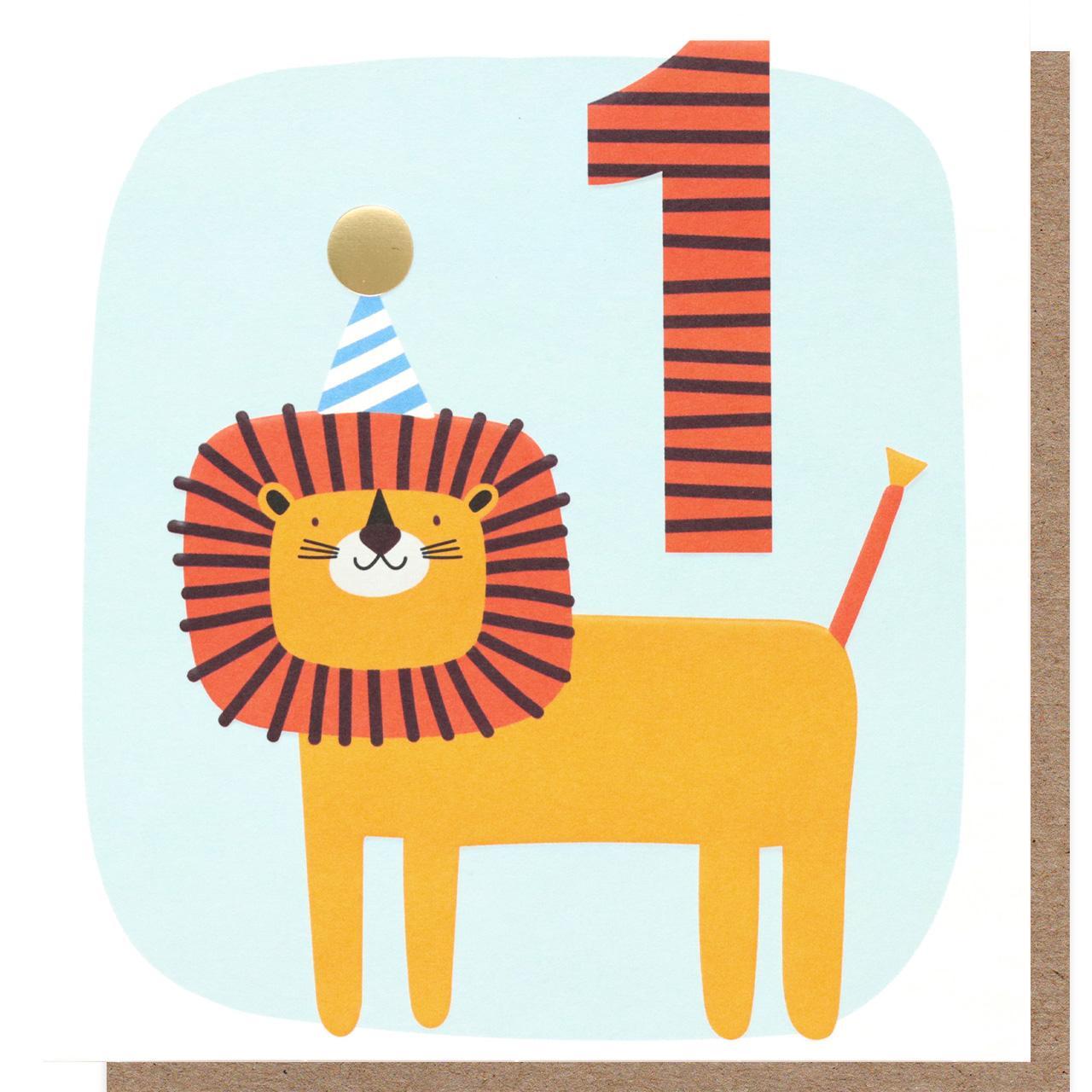 Caroline Gardner Lion 1st Birthday Card