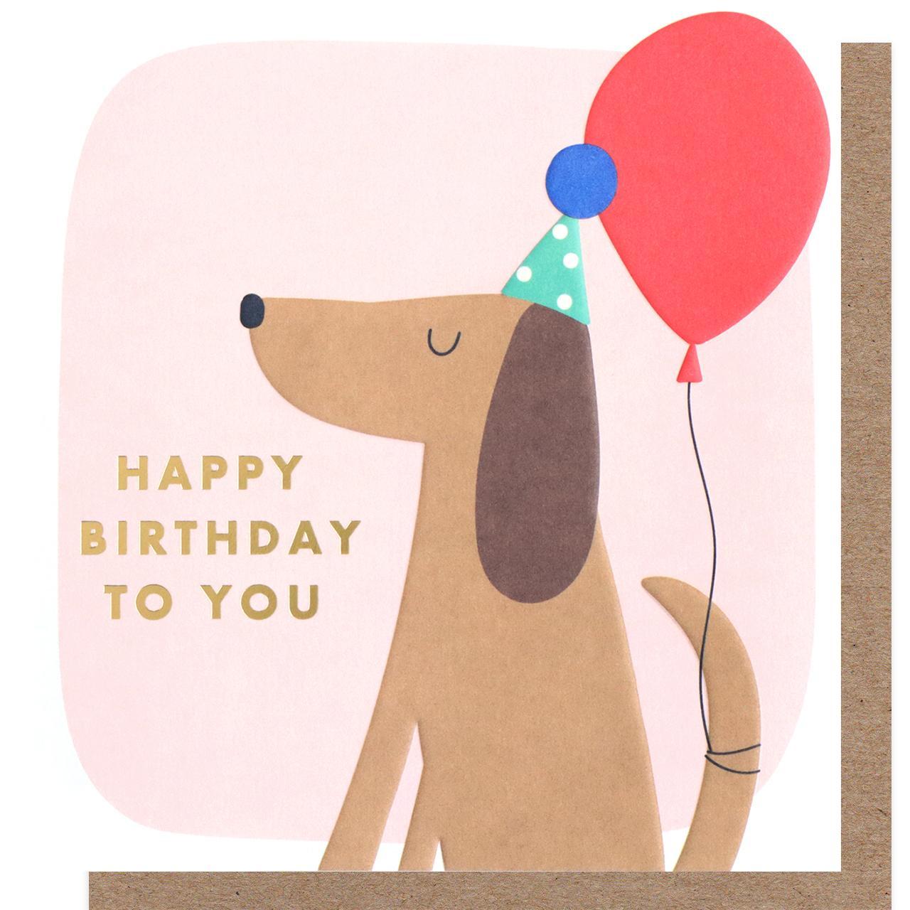 Caroline Gardner Dog & Balloon Birthday Card