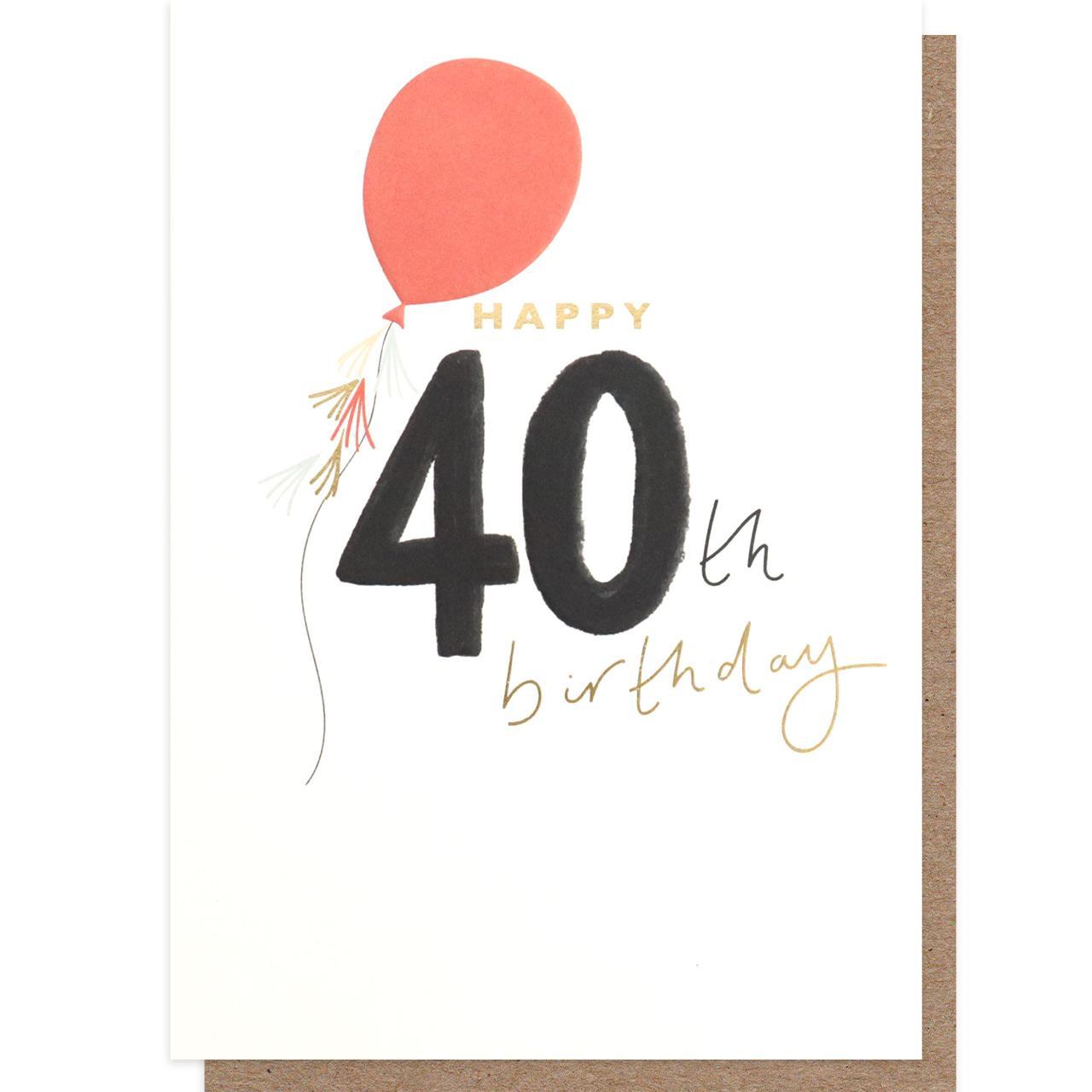 Balloon Happy 40th Birthday Card