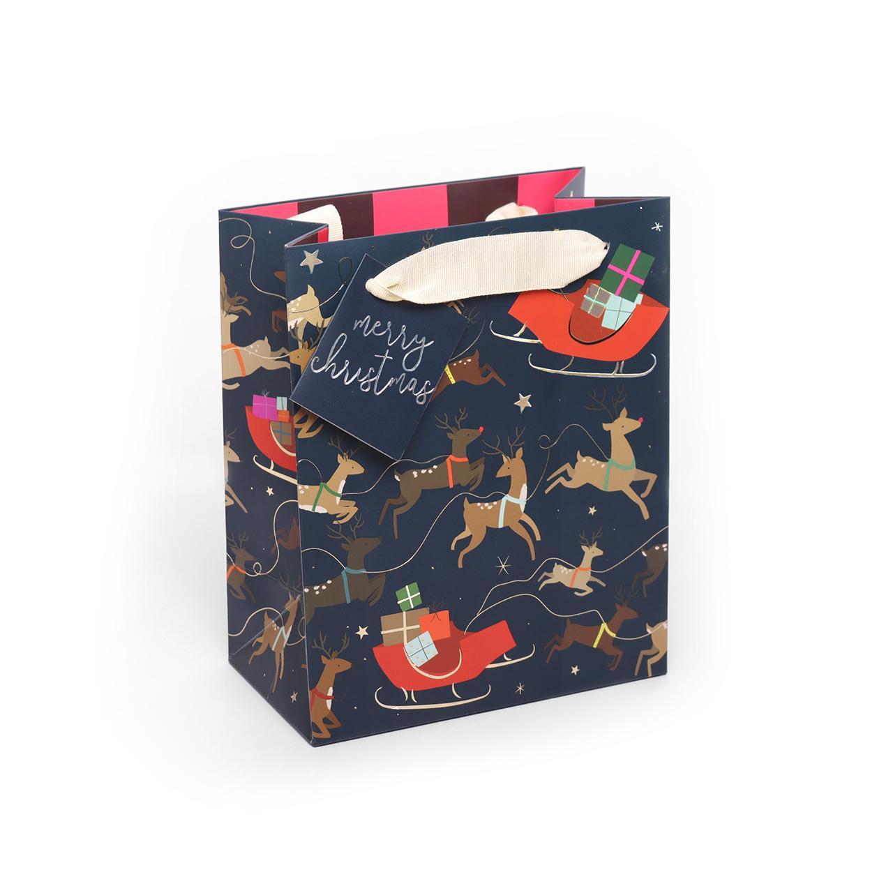 Caroline Gardner Reindeer Medium Gift Bag