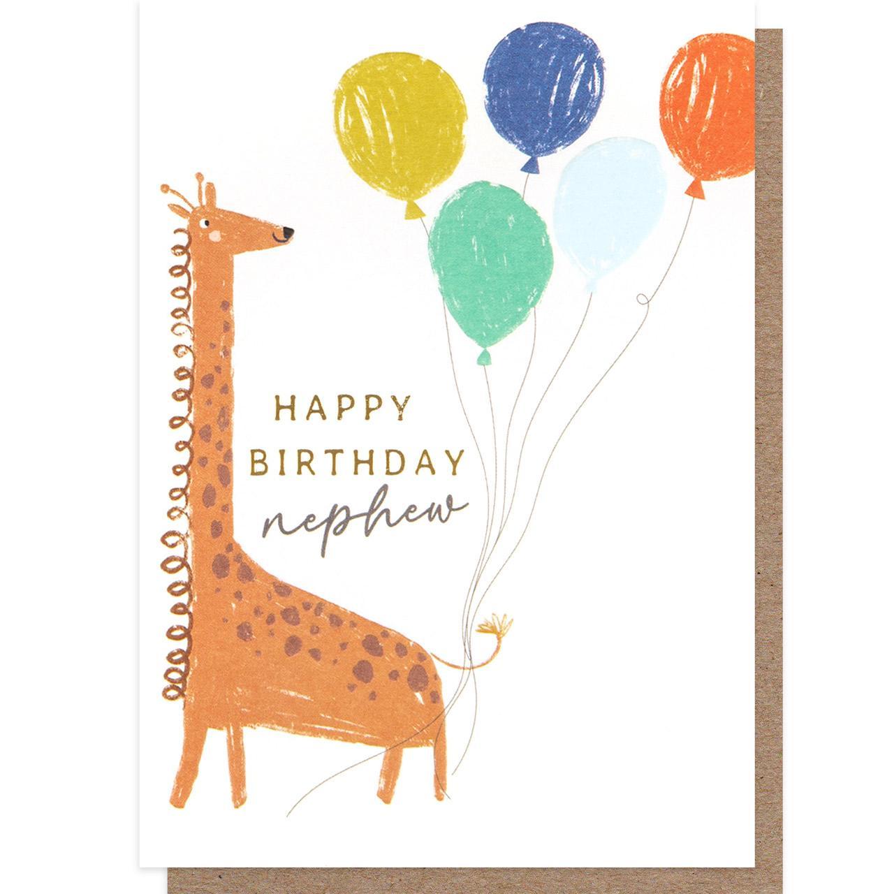 Giraffe Nephew Birthday Card