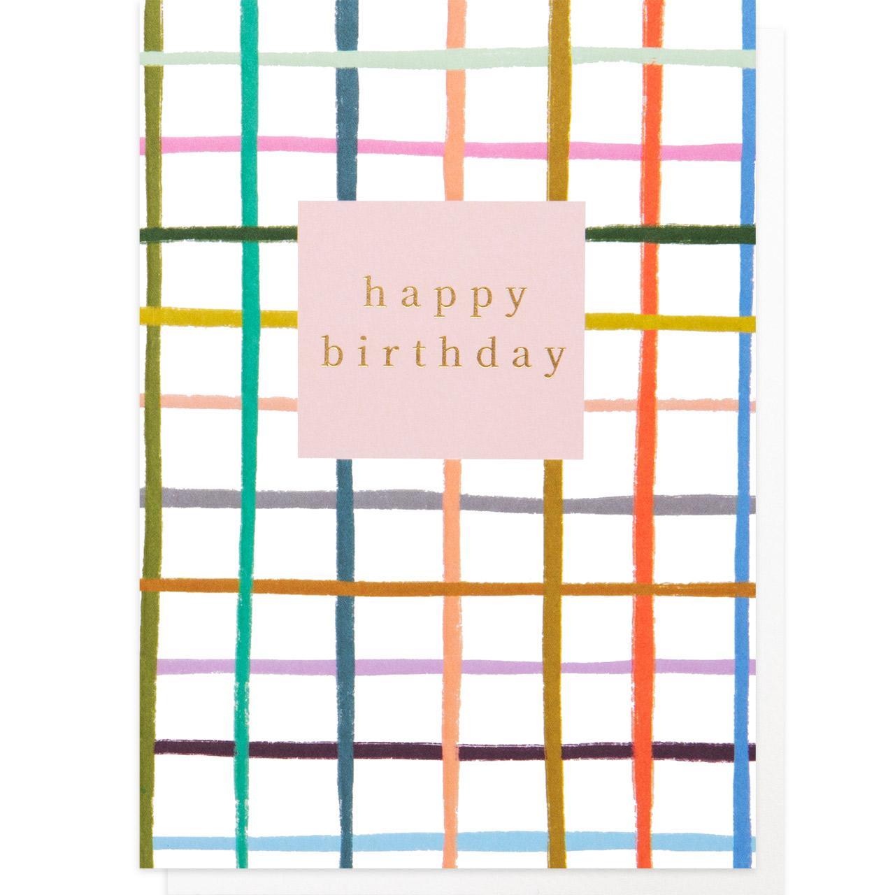 Check Pattern Birthday Card