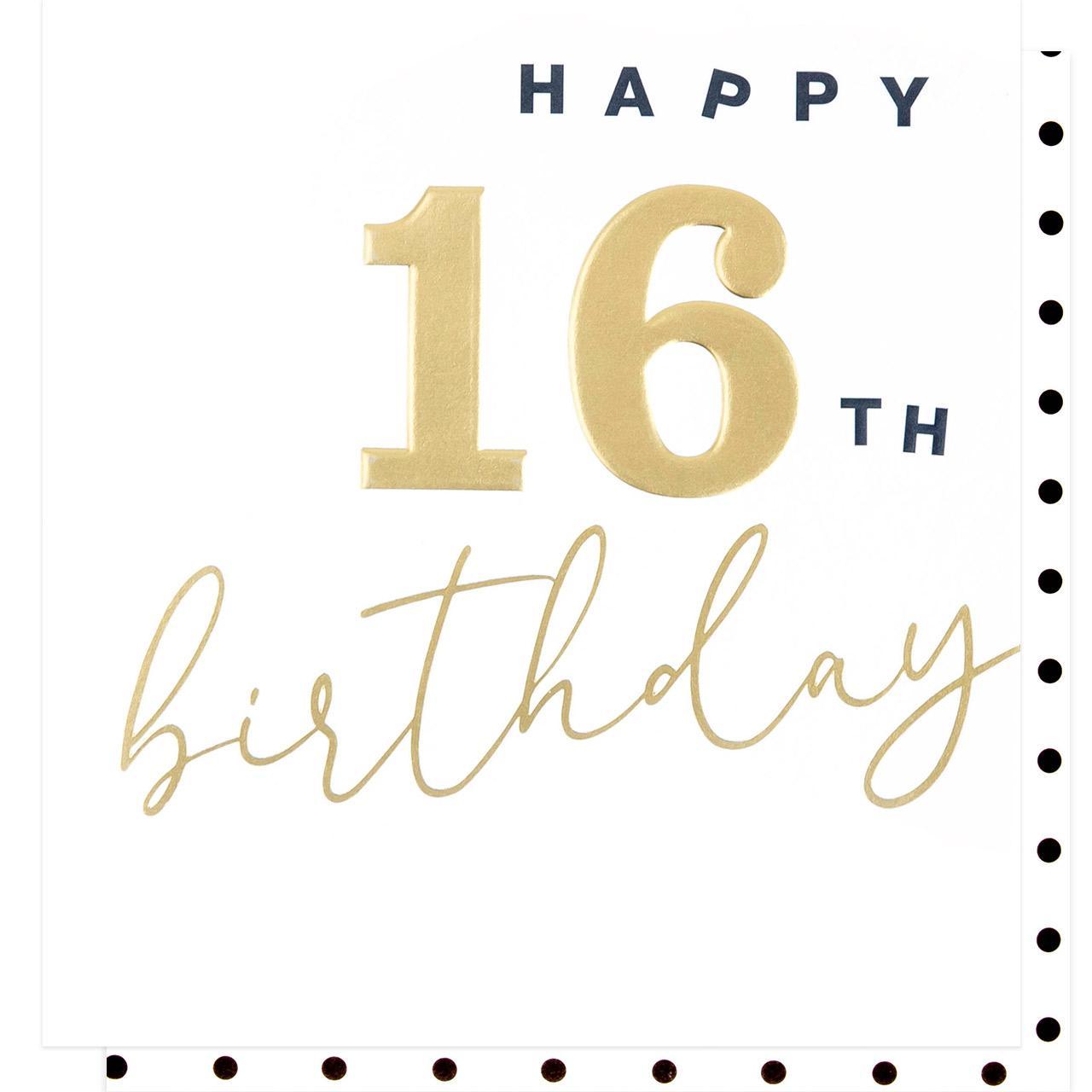 Caroline Gardner Gold 16th Birthday Card