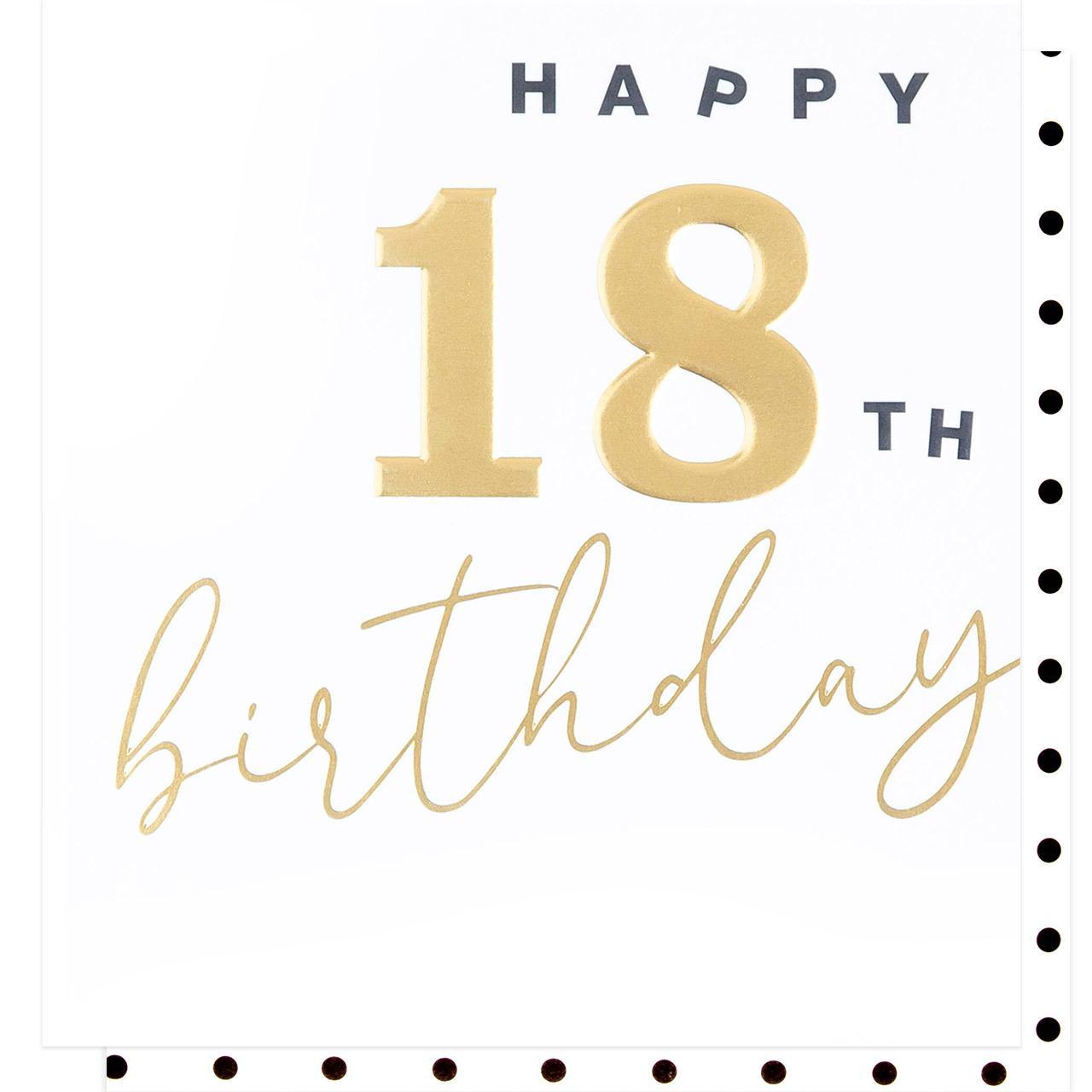 Caroline Gardner Gold 18th Birthday Card