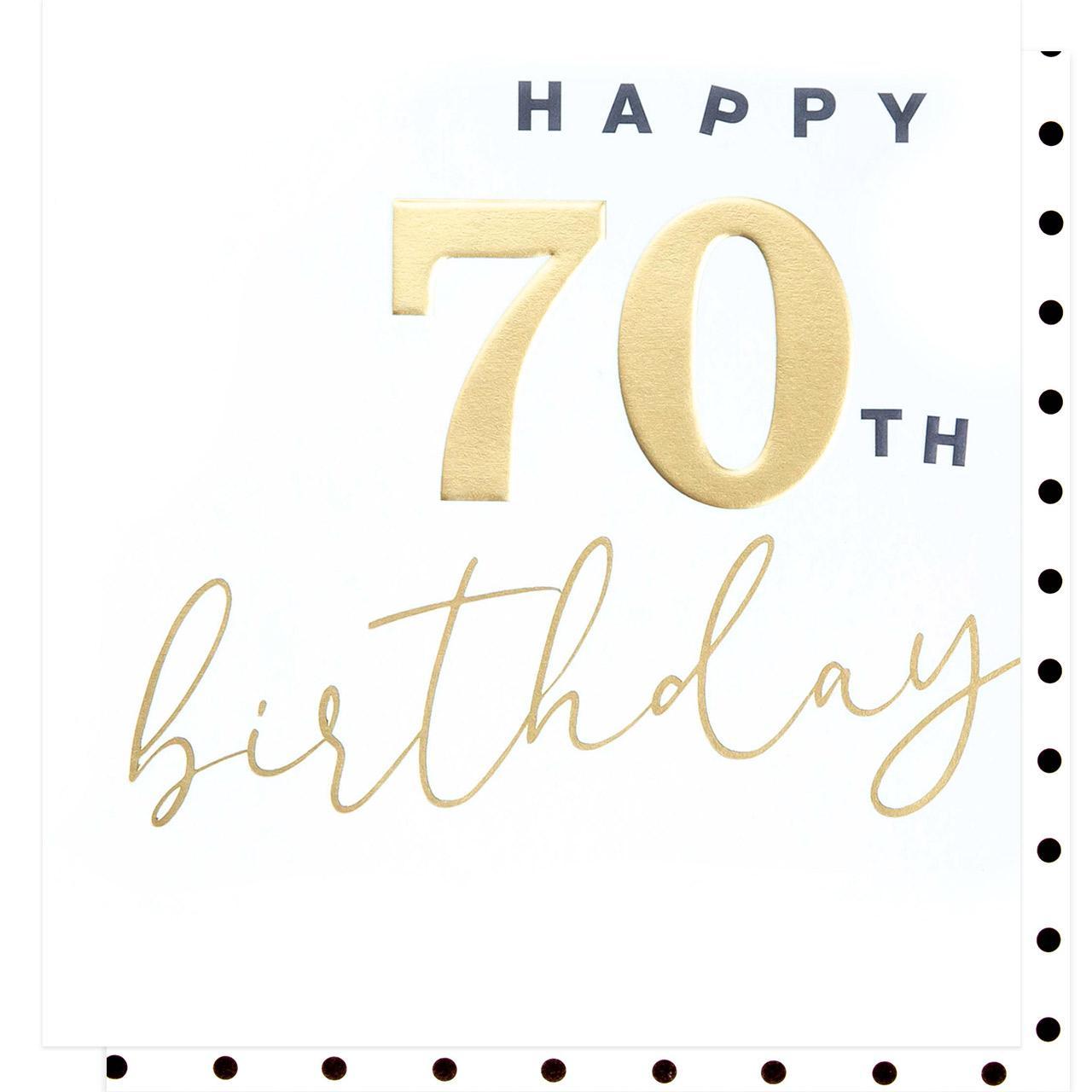 Caroline Gardner Gold 70th Birthday Card