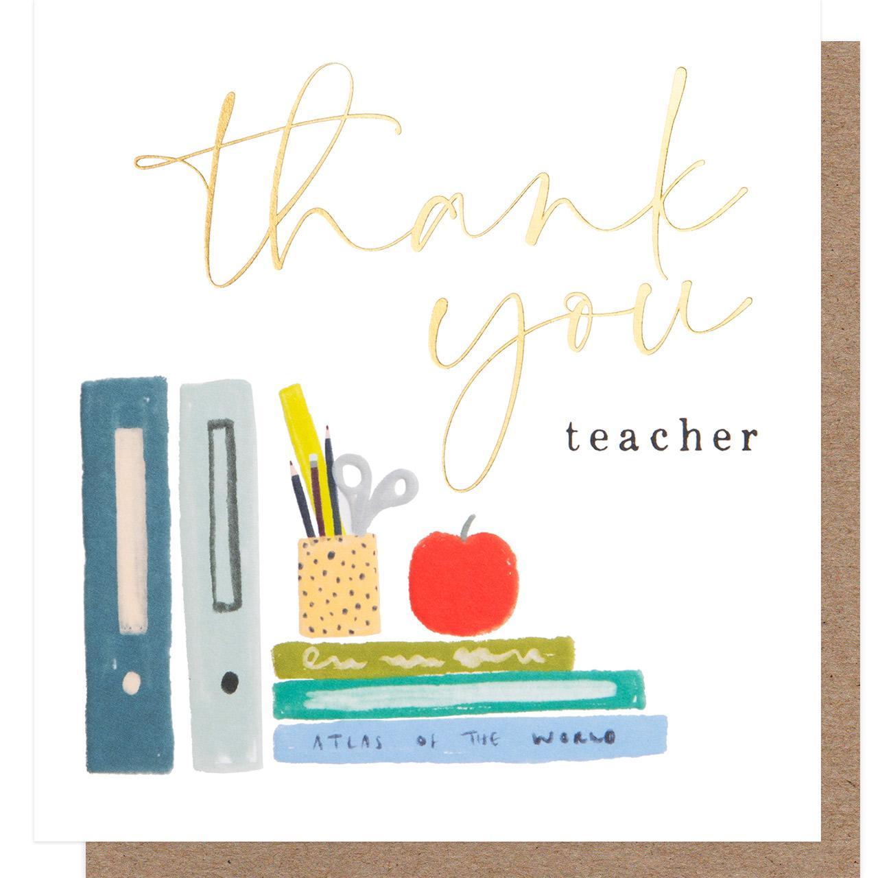 Caroline Gardner Desk Thank You Teacher Card