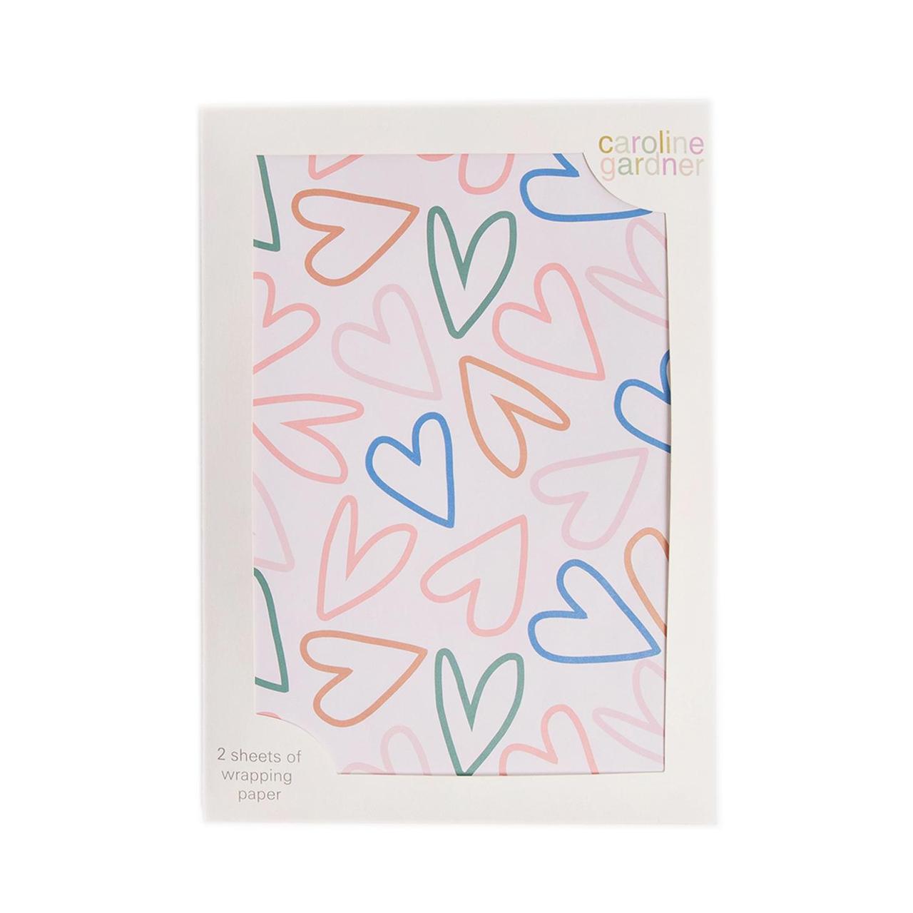 Caroline Gardner Hearts Gift Wrap Sheets