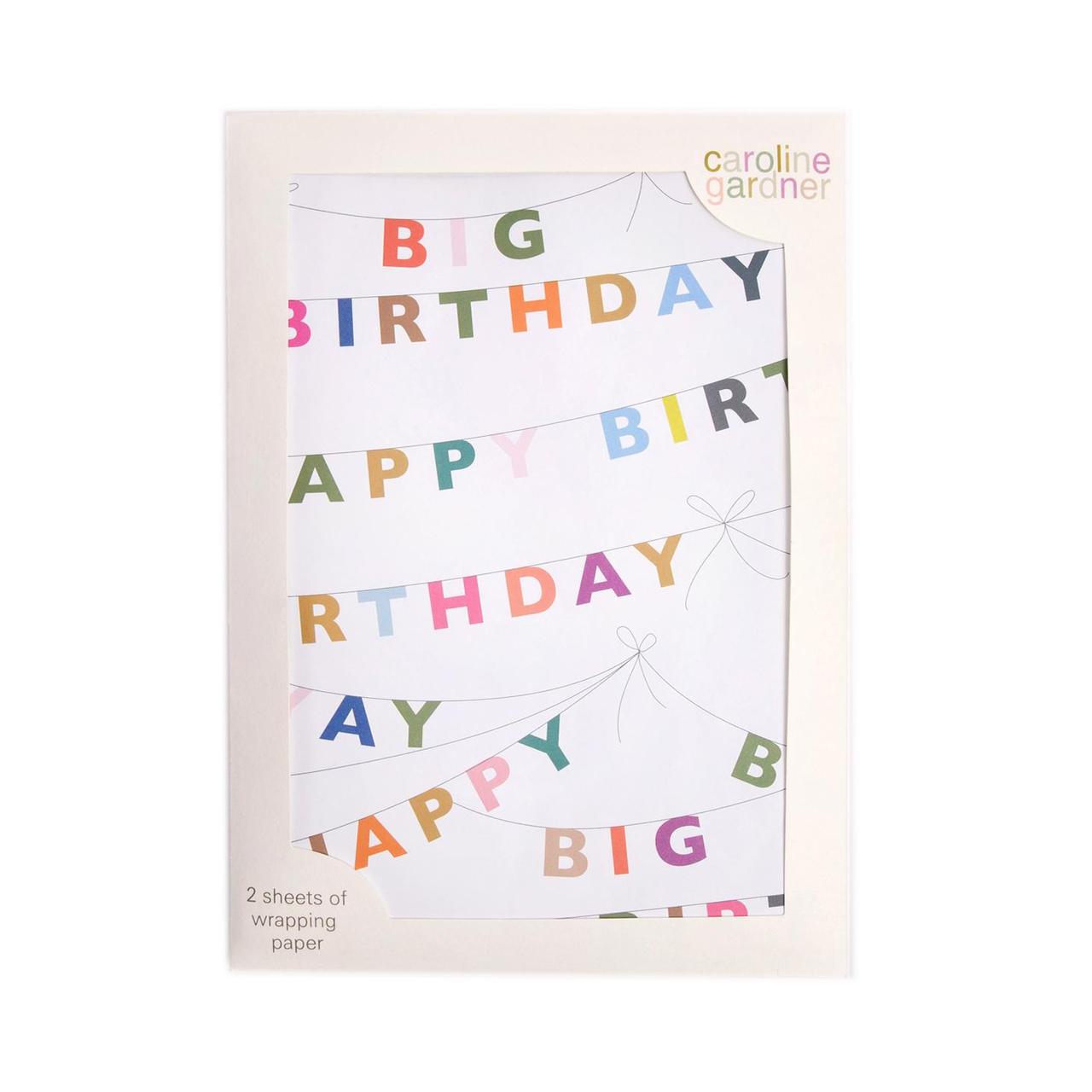 Happy Birthday Bunting Gift Wrap Sheets