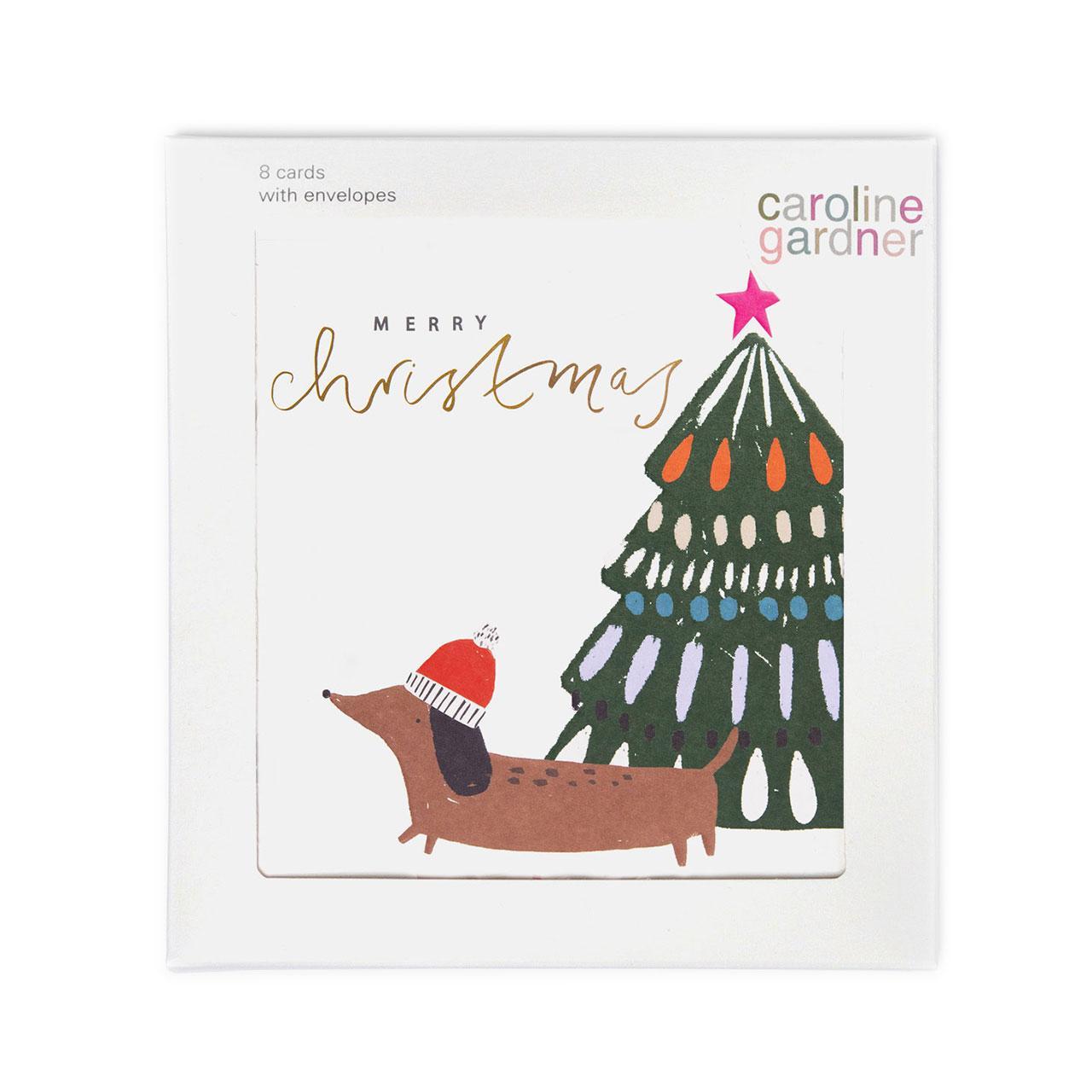 Caroline Gardner Sausage Dog Charity Christmas Card Pack