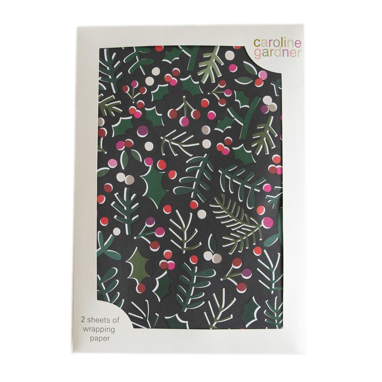 Caroline Gardner Holly Christmas Gift Wrap