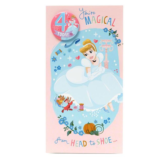 Disney Princess 4th Birthday Card 