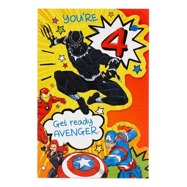 Avengers 4th Birthday Card 