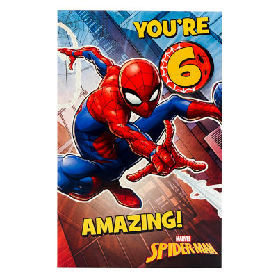 Marvel Spider-man You're 6  Birthday Card