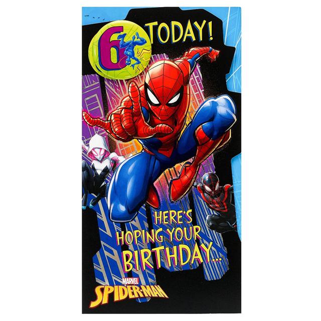 Spider Man Age 6 Birthday Card 